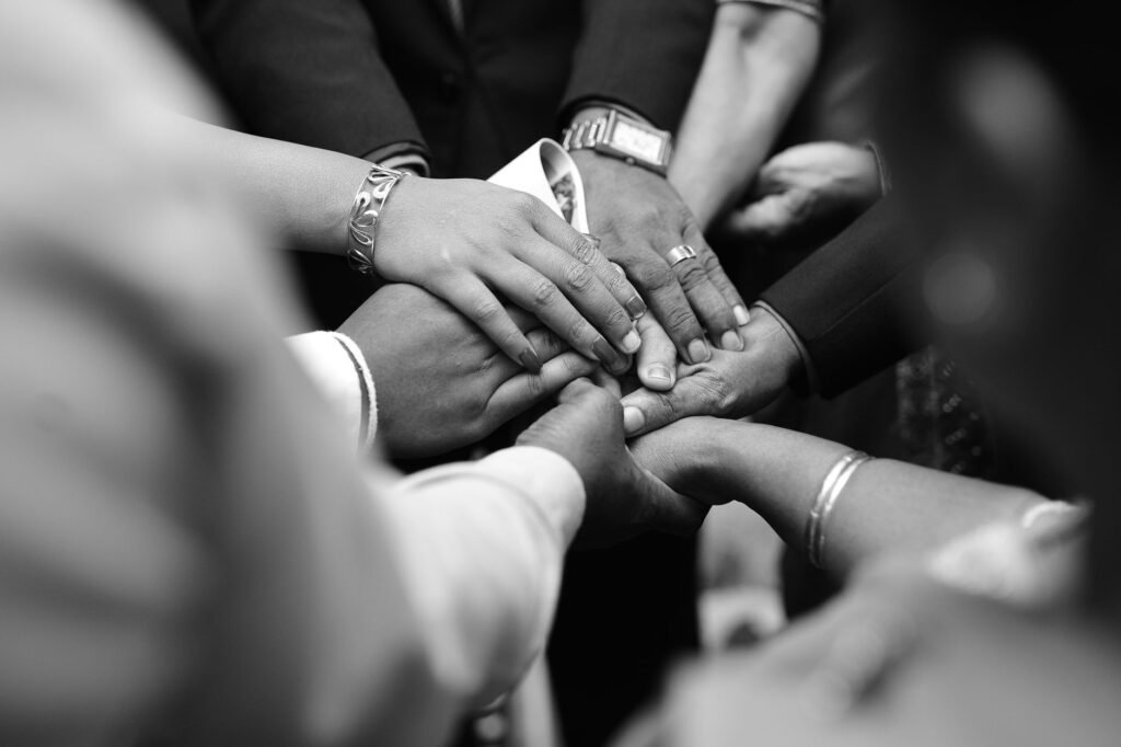 A group of friends gathered together, providing support and love during difficult times