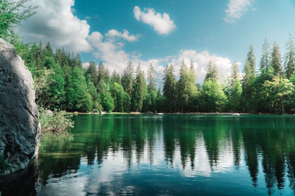 A peaceful nature scene, representing the tranquility that comes from relying on God