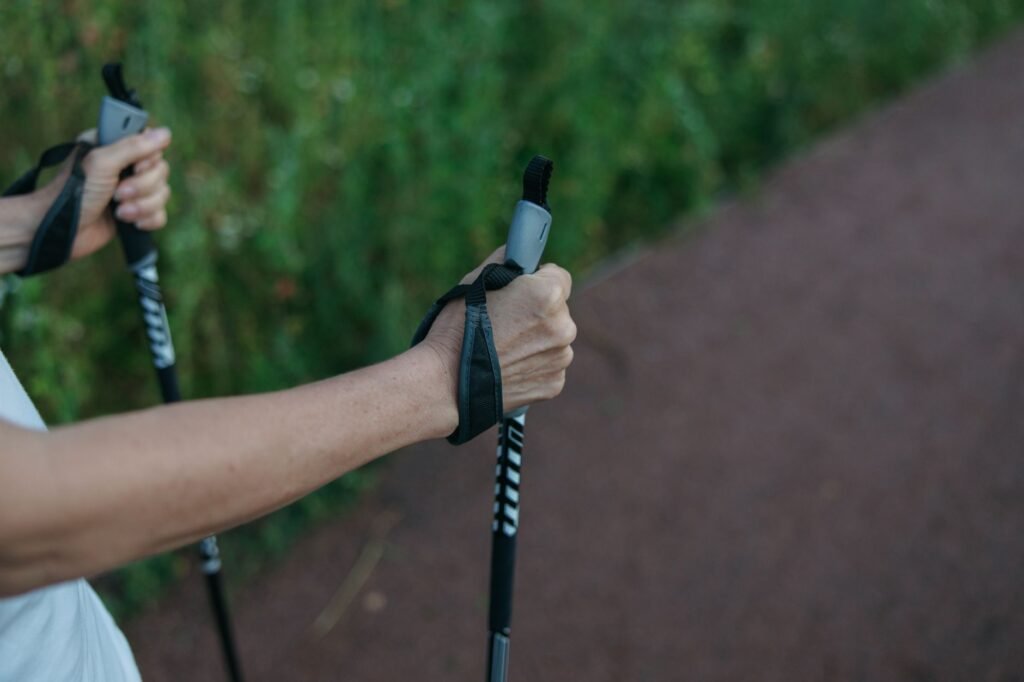 A person walking in nature, representing the journey of finding strength in God's creation